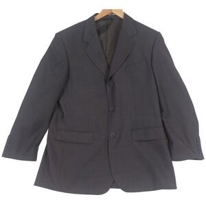 Fellini Uomo Suit Mens 40R Gray 2‎ Piece Sport Coat Pants 32x30 3 Button Dress